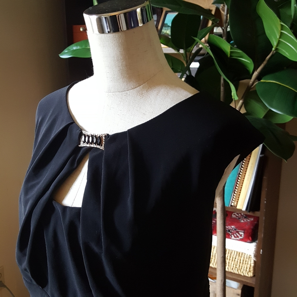 Marina peek a boo Ruched gown maxi dress